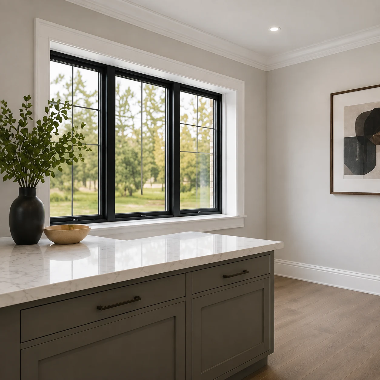 Window frames and casings painting in a Calgary home