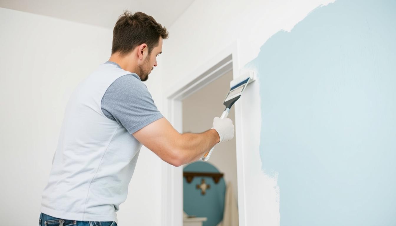 Affordable painting services Calgary - professional painter working on a residential project
