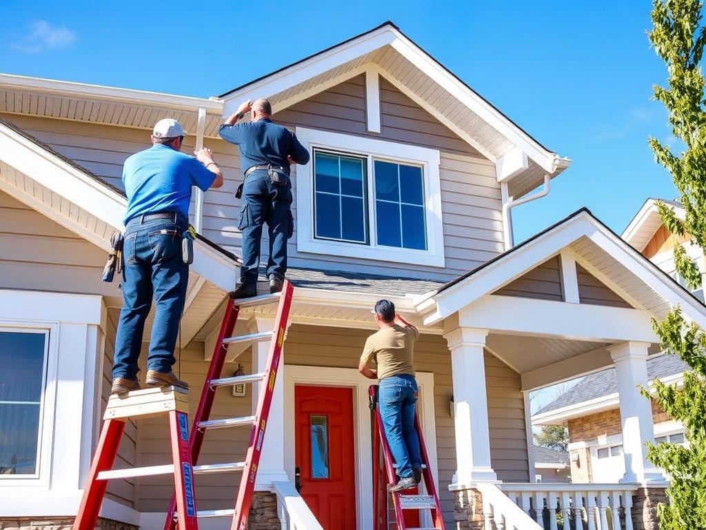 Calgary home exterior being painted at affordable rates