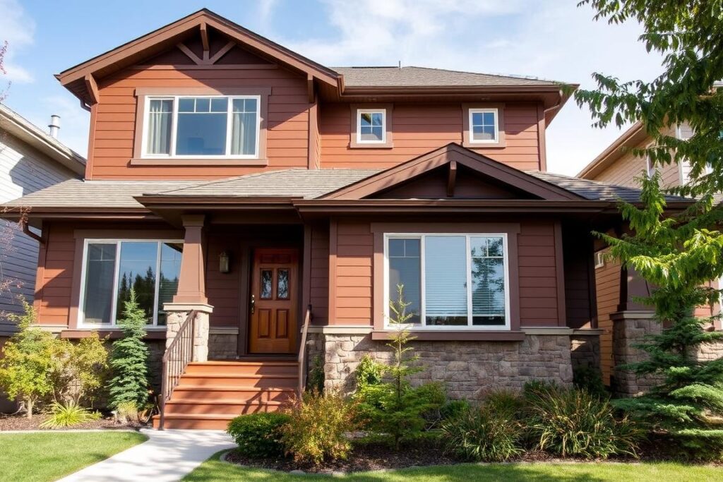 Calgary house painting with earth tones