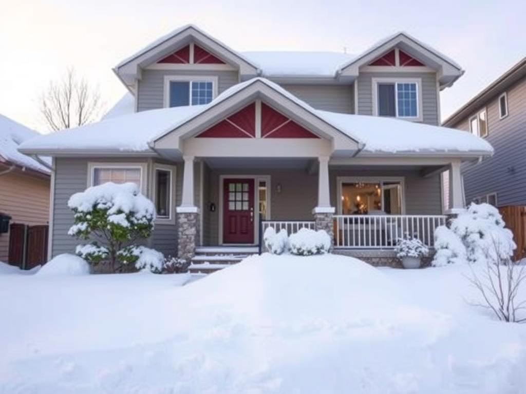 Calgary house with weather-resistant paint protecting against snow