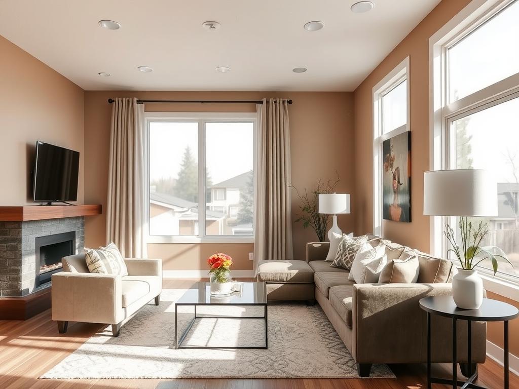 Calgary interior painting with warm neutrals