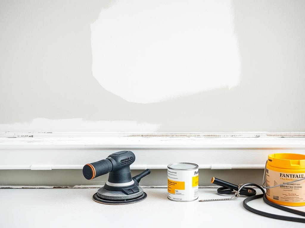 Professional painters performing thorough surface preparation on a Calgary home Professional painters performing thorough surface preparation on a Calgary home