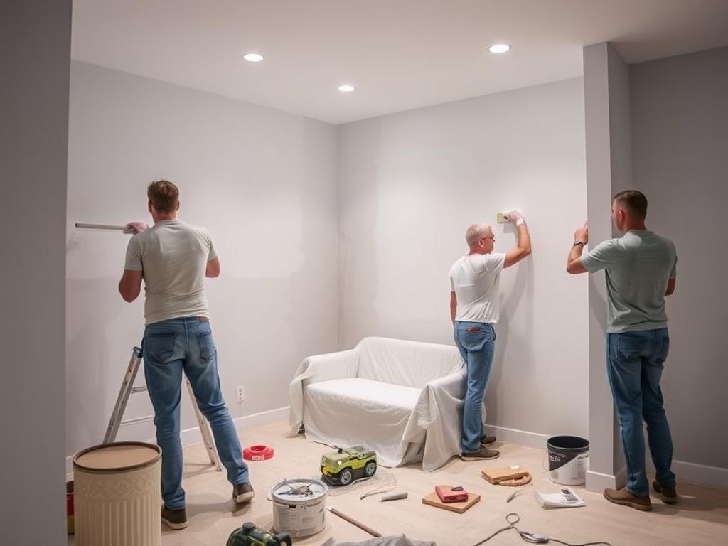 Wall preparation for painting services in Calgary home Wall preparation for painting services in Calgary home