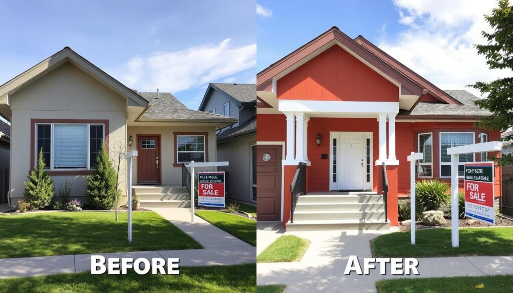 Calgary home with fresh paint increasing curb appeal and property value
