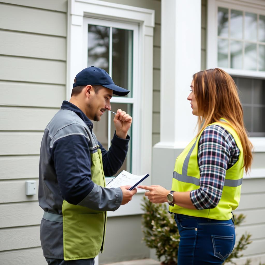 Calgary painter providing quick estimate to homeowner Calgary painter providing quick estimate to homeowner