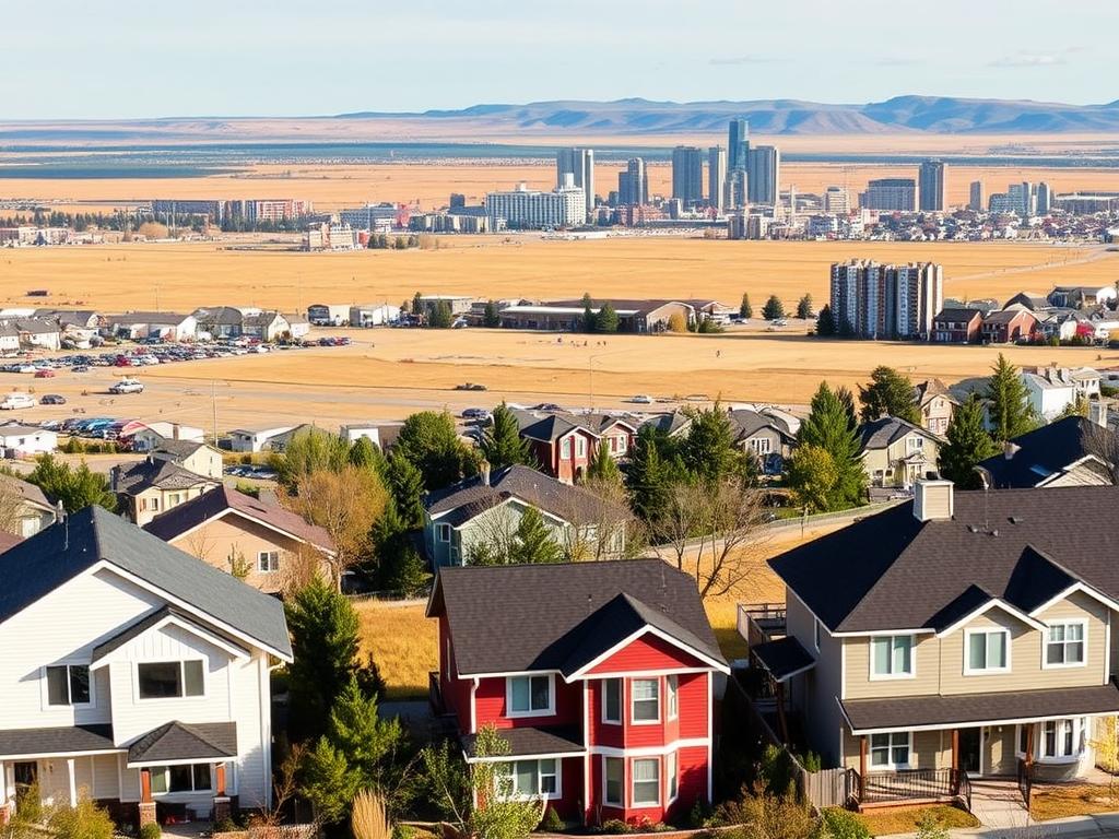 Dry Calgary landscape with well-painted homes maintaining integrity