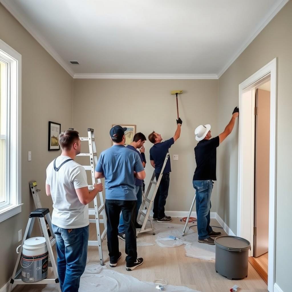 Efficient residential painting team working in Calgary