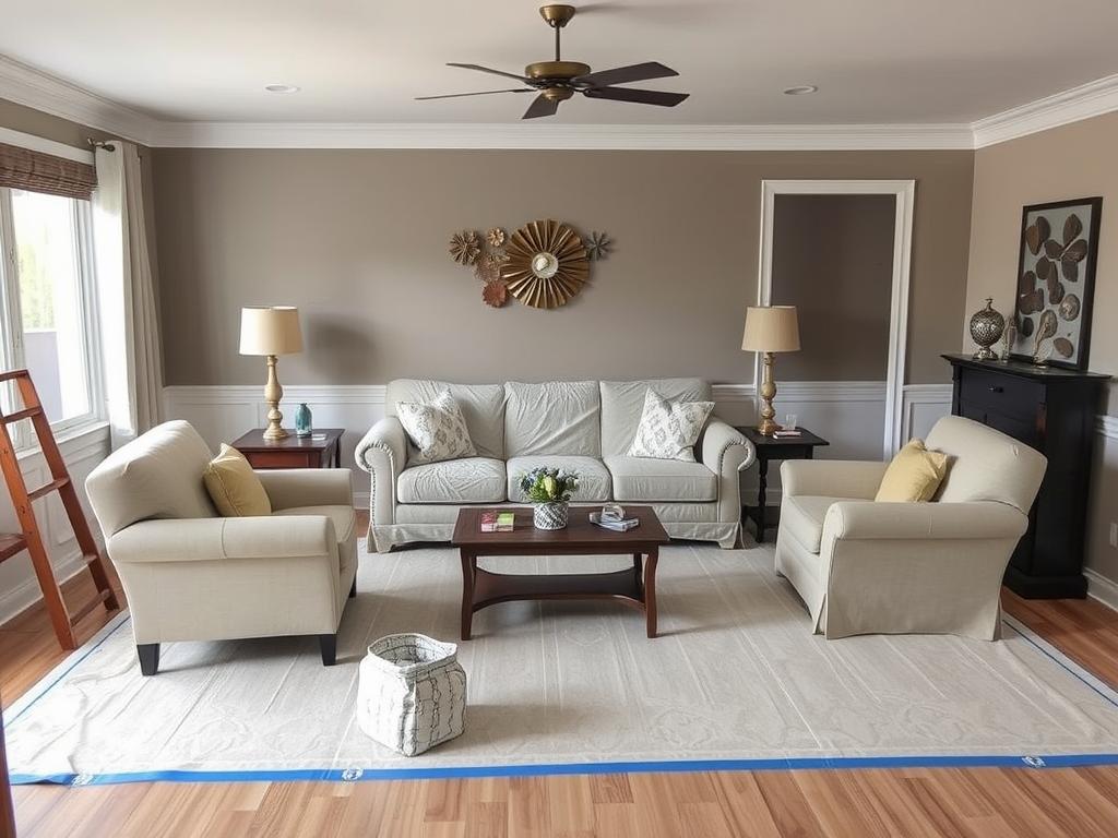 Interior preparation for residential painting in Calgary