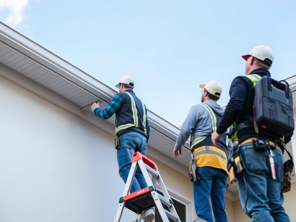 Local painters working during ideal Calgary weather conditions
