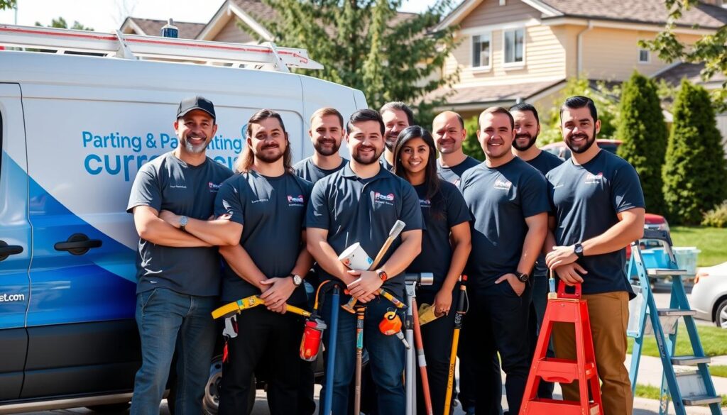 Professional Calgary painting team with their equipment