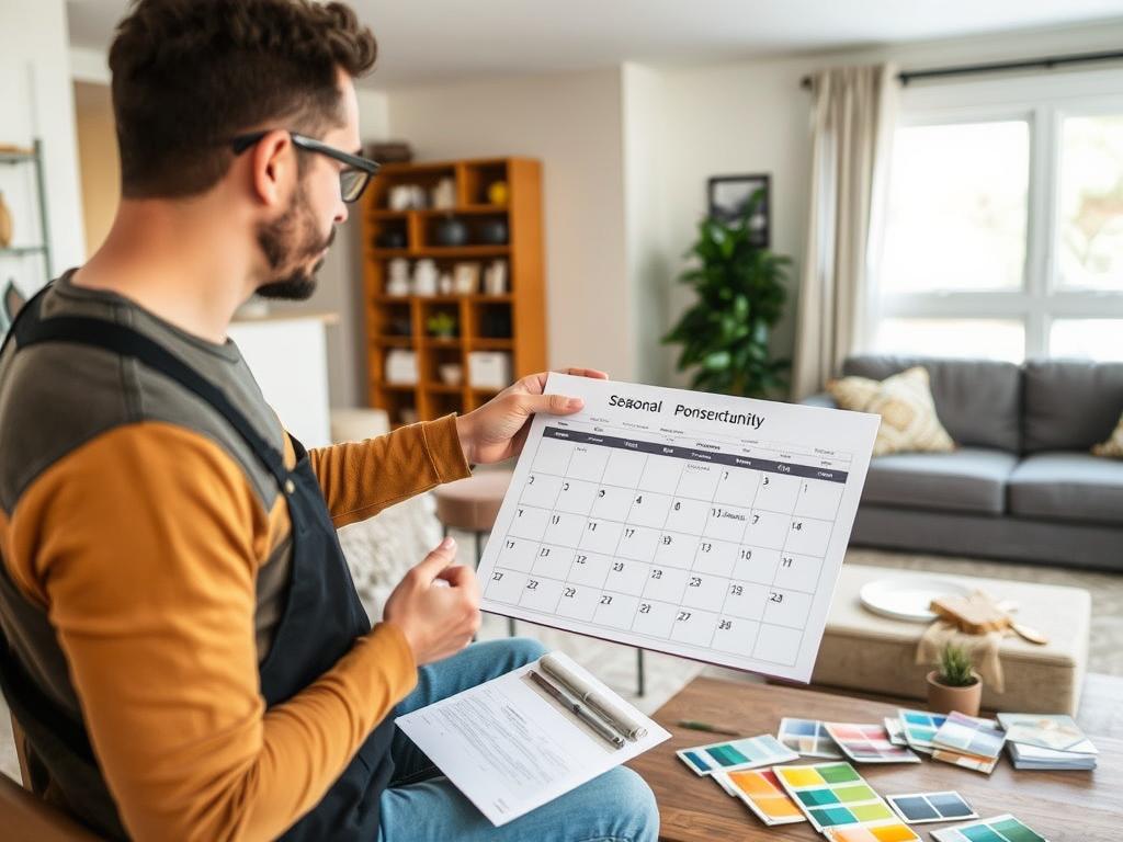 Professional painter consulting with Calgary homeowner about seasonal timing