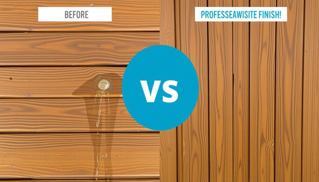 Comparison of DIY vs professional wood staining results in Calgary