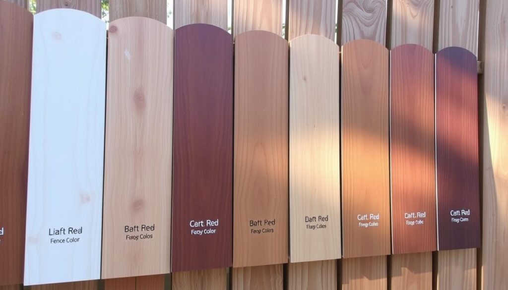 Various fence stain color options for Calgary homes